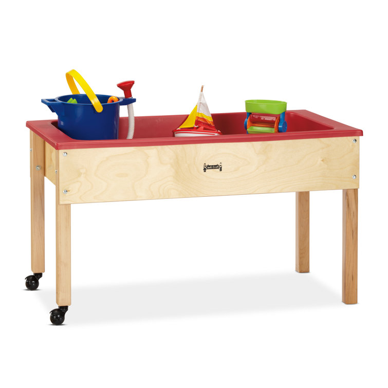Jonti-Craft Manufactured Wood Rectangular Birch Sand and Water Table with Cover